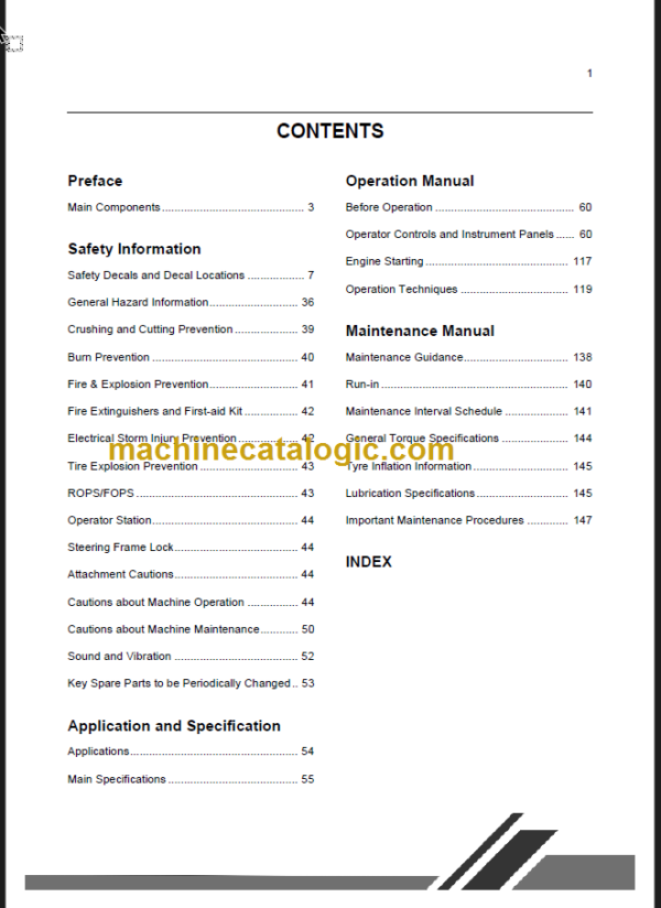 CLG2050H-E MAINTENANCE MANUAL