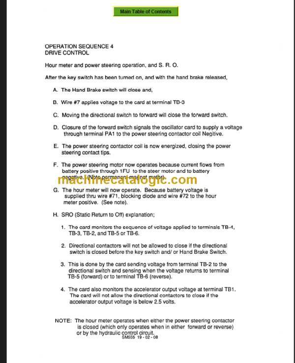 CLARK TM 12 25 36 EV100 SERVICE MANUAL