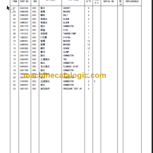 LIUGONG CLG 611H PARTS CATALOG