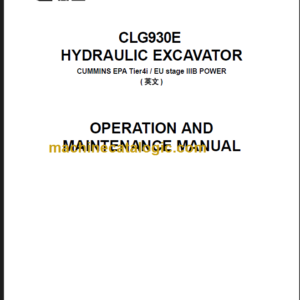 CLG930E IIIB OPERATION MANUAL