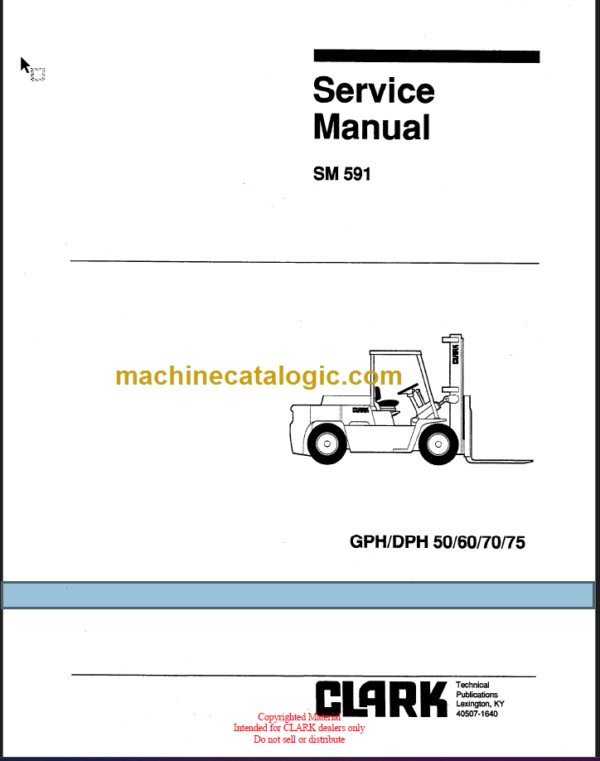 CLARK GPH DPH 50 60 70 75 SERVICE MANUAL