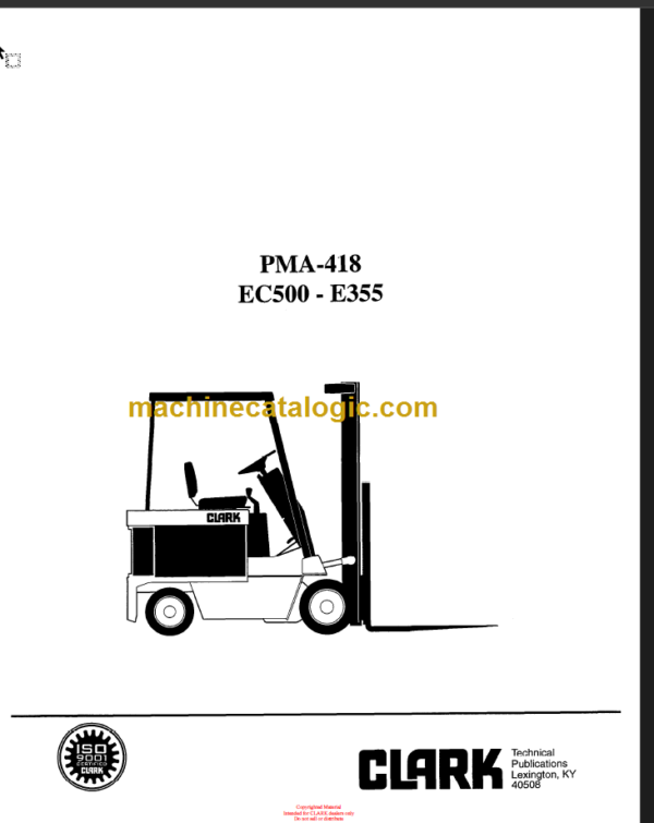 CLARK EC500 E355 Planned Maint & Adj Manuals