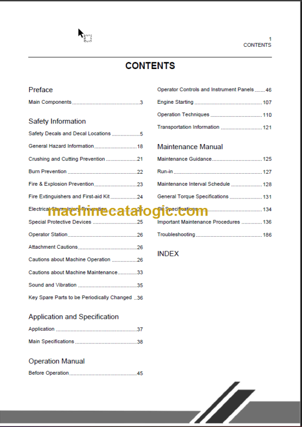 CLG930E IIIB OPERATION MANUAL