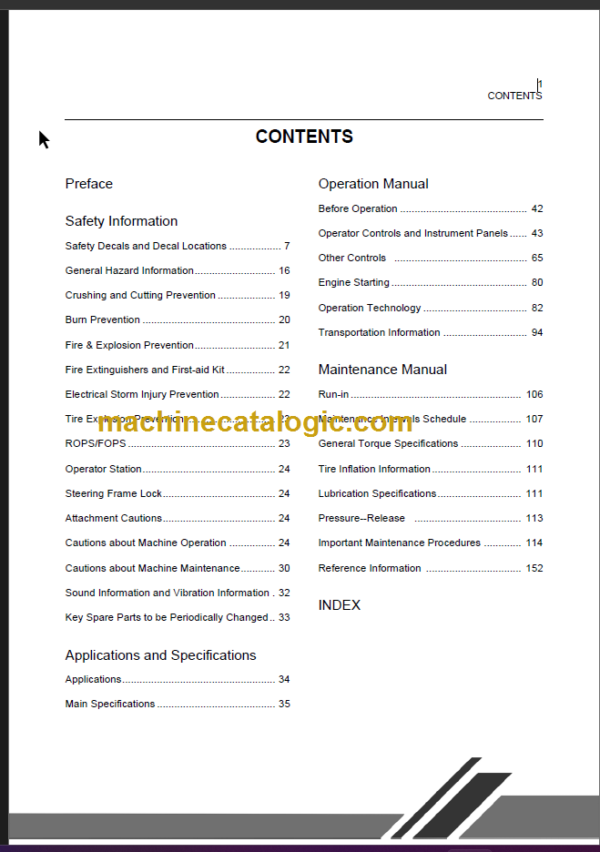 CLG842 IV OPERATION MANUAL