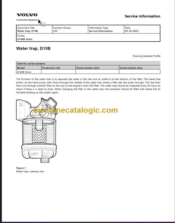 Volvo G740b Motor Grader Service Repair Manual