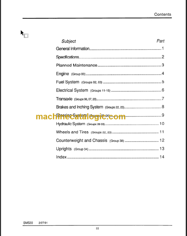 CLARK 520R GCS GPS SERVICE MANUAL