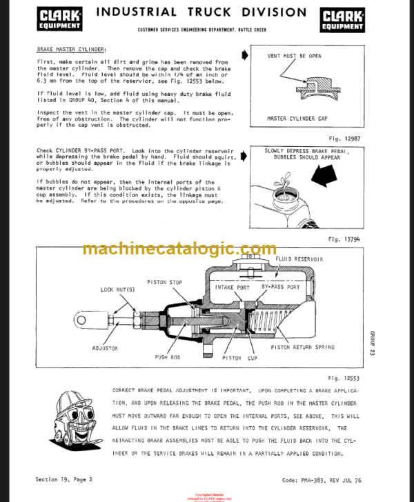 CLARK EC500 E355 Planned Maint & Adj Manuals