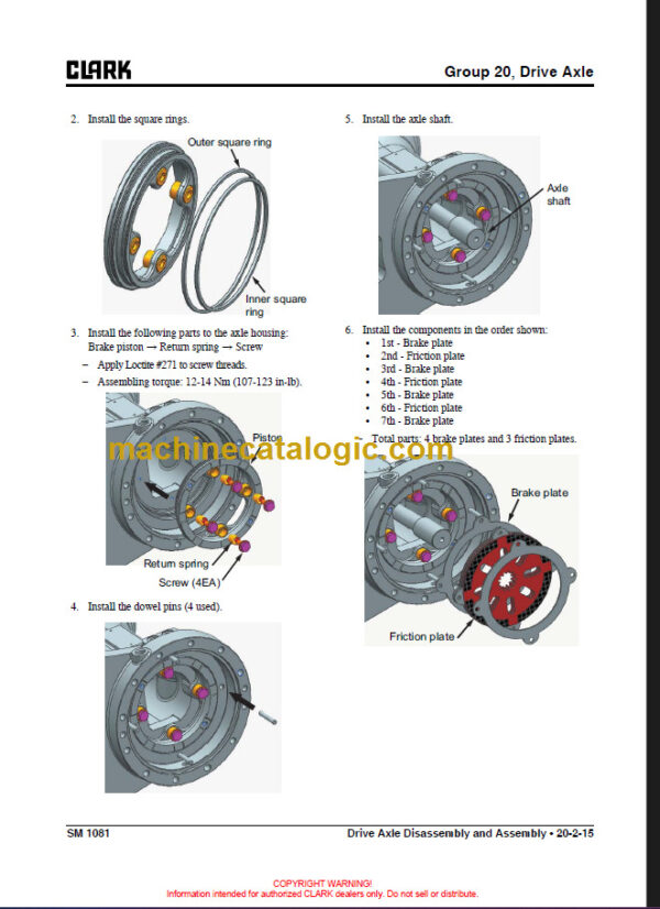 CLARK S20 25 30 35D SERVICE MANUAL