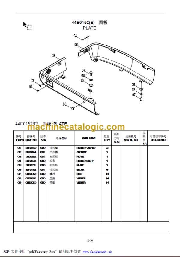 CLG 904C PARTS CATALOG