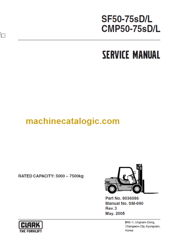 CLARK SF50 CMP50 75sD L SERVICE MANUAL