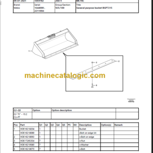 VOLVO MC70C SKID STEER LOADER PARTS MANUAL