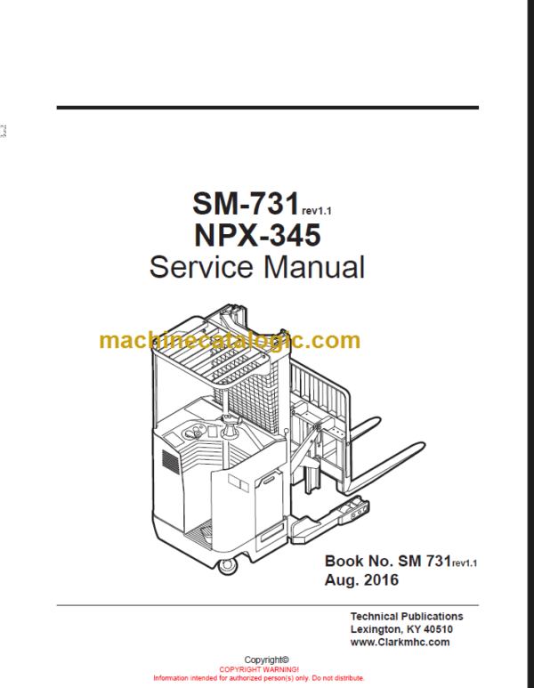 CLARK SM731 NPX345 SERVICE MANUAL