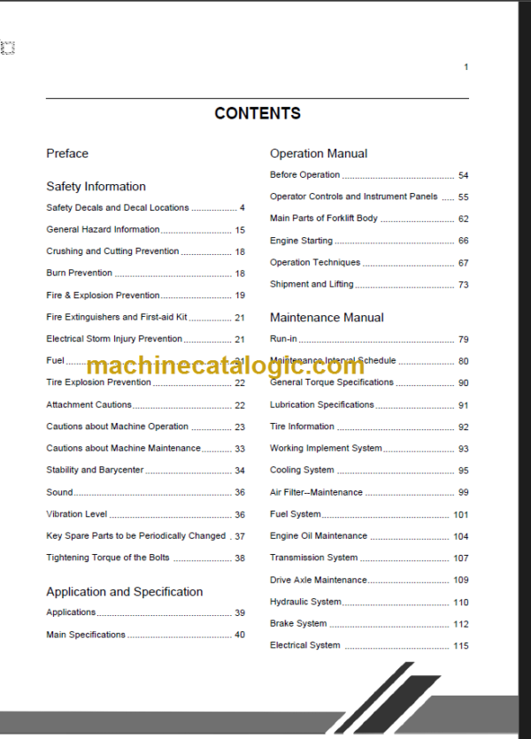 CLG418 III OPERATION MANUAL