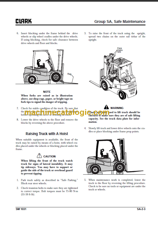 CLARK GTS 20 25 30 33D SERVICE MANUAL