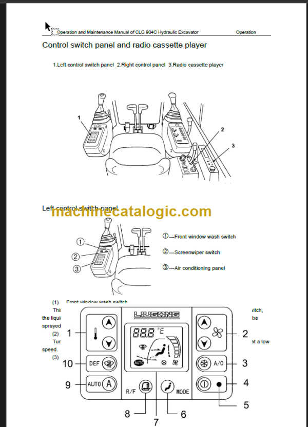 CLG 904 C OPERATION MANUAL