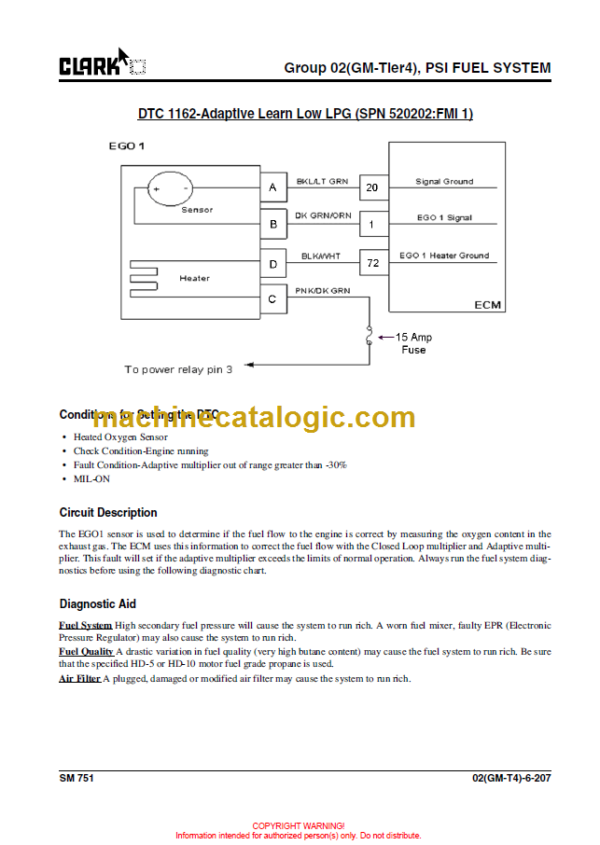 CLARK C60 70 75 D L C80D SERVICE MANUAL