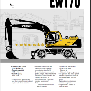 VOLVO EW170 KR EXCAVATOR SERVICE REPAIR MANUAL