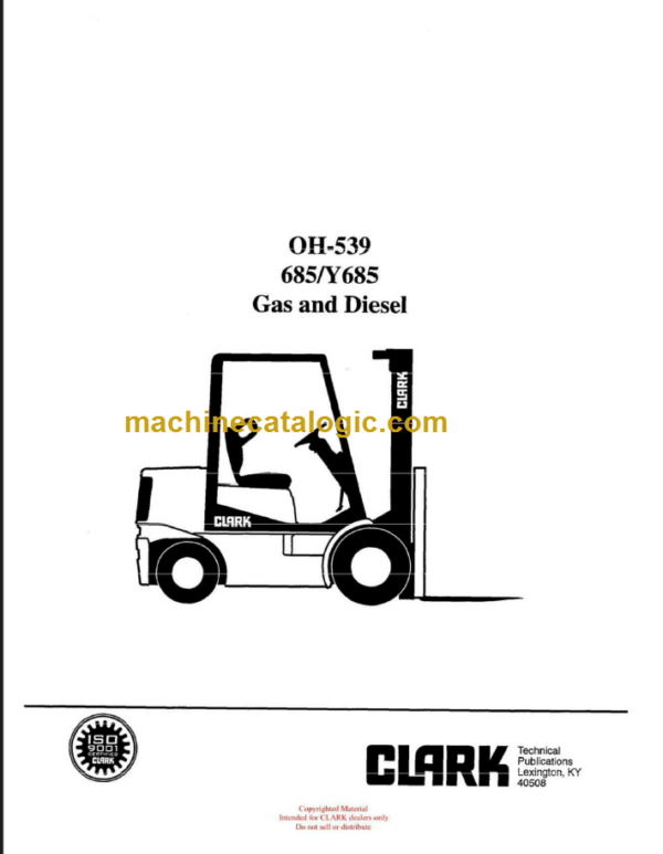 CLARK 685 Y685 (OH-539) Overhaul Manual