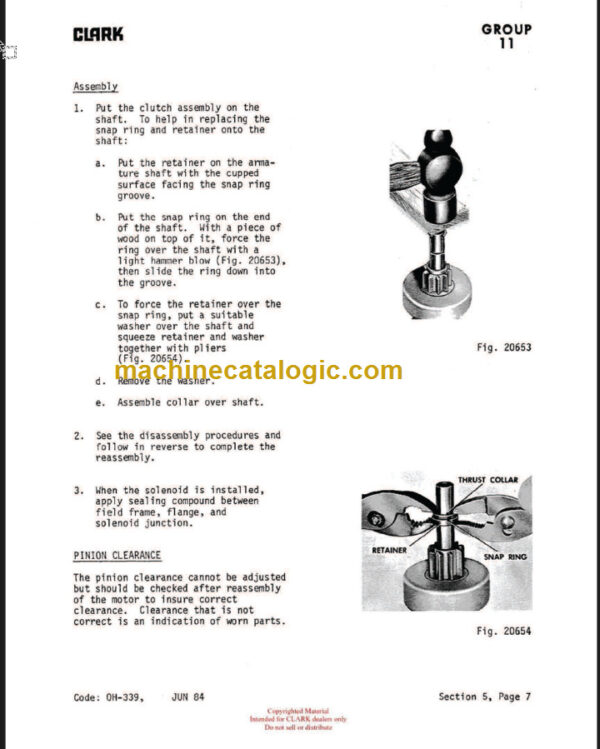 CLARK 685 Y685 (OH-539) Overhaul Manual