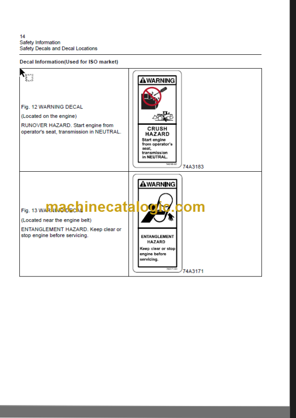 CLG835III (2F0050 0051) OPERATION MANUAL