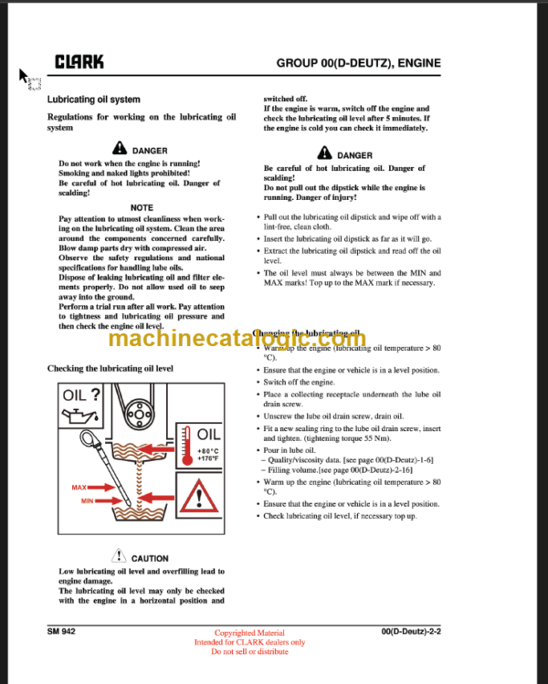 CLARK C40 45 50s 55s D L SERVICE MANUAL