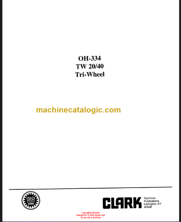 CLARK TW 20 40 (OH-334) Overhaul Manual