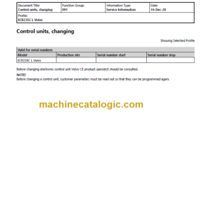 VOLVO ECR235C L EXCAVATOR SERVICE REPAIR MANUAL