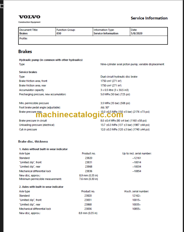 Volvo L50C Wheel Loader Service Repair Manual