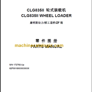 CLG835II (62F0018) PARTS MANUAL