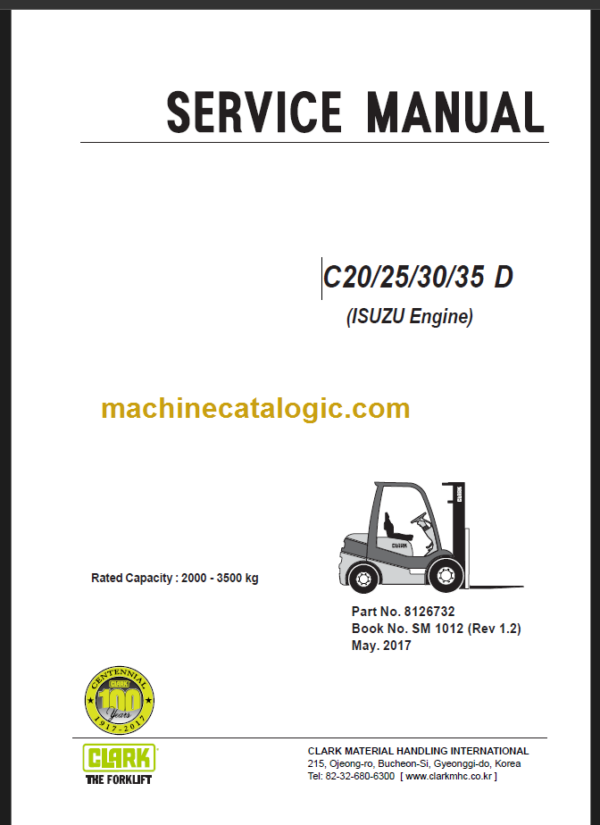 CLARK C20 25 30 35D SERVICE MANUAL