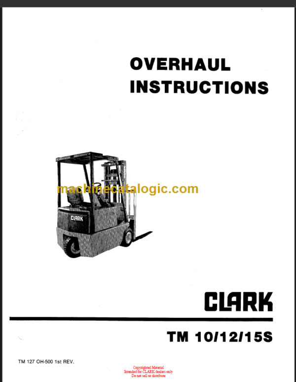 CLARK TM10 12 15S OVERHAUL INSTRUCTIONS