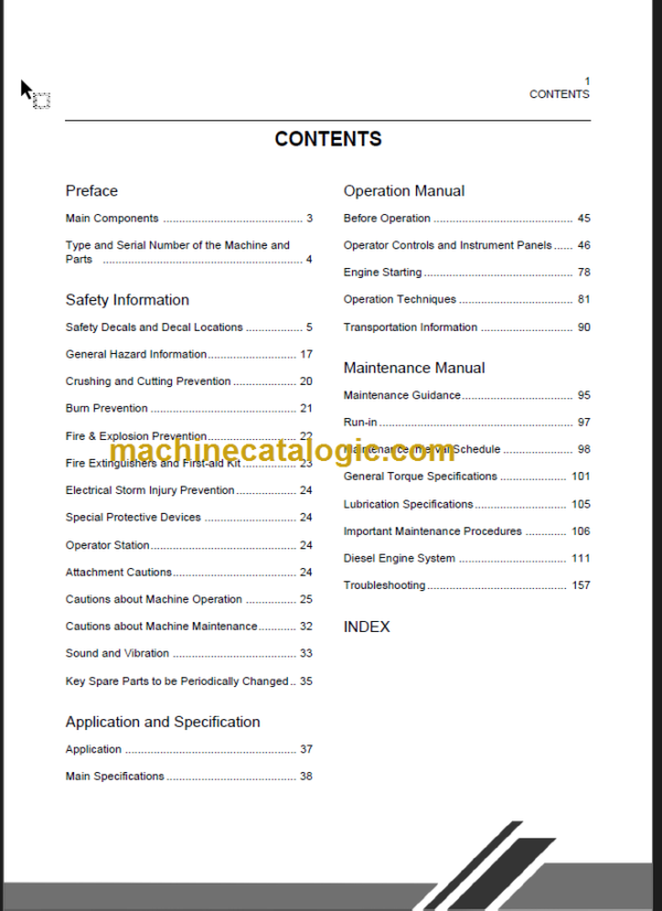 CLG936DIII OPERATION MANUAL