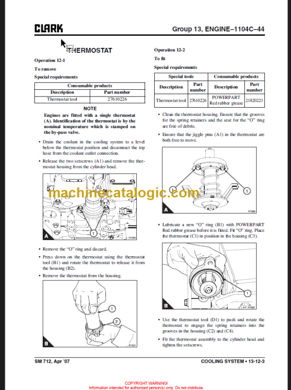 CLARK CMP 40 45 50S D L SERVICE MANUAL