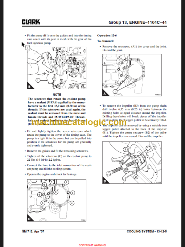 CLARK CMP 40 45 50S D L SERVICE MANUAL