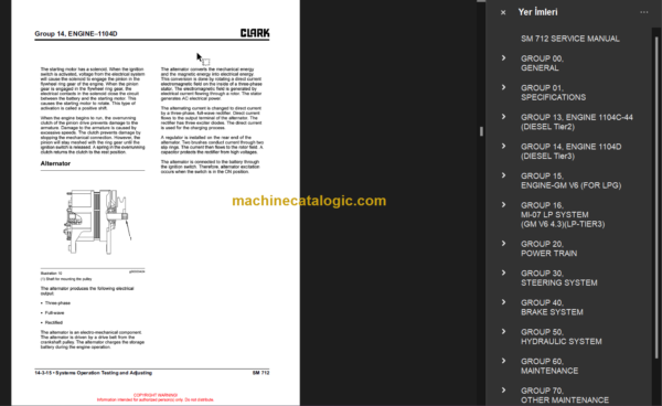 CLARK CMP 40 45 50S D L SERVICE MANUAL