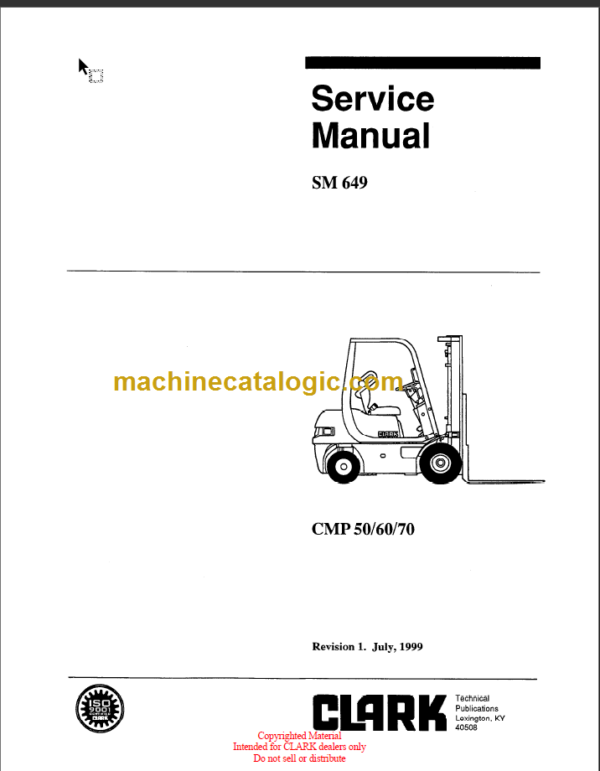 CLARK CMP50 60 70 SERVICE MANUAL