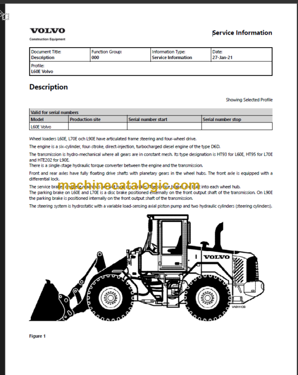 VOLVO L60E WHEEL LOADER SERVICE REPAIR MANUAL