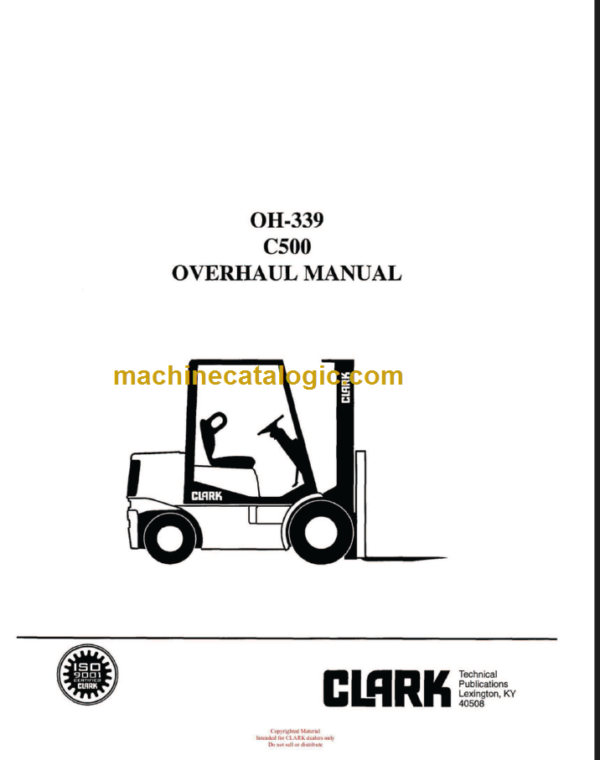 CLARK C339 C500 OVERHAUL MANUAL