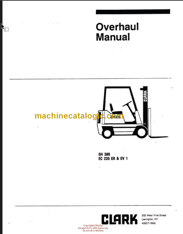 CLARK EC 235 ER EV 1 (OH-386) Overhaul Manual