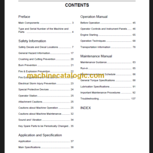 LIUGONG CLG835II (62F0018) OPERATION MANUAL