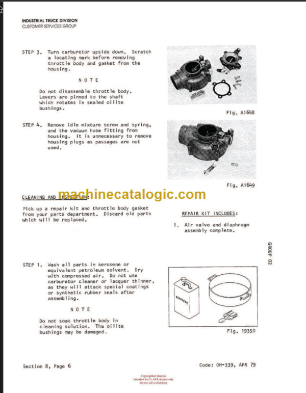 CLARK C339 C500 OVERHAUL MANUAL