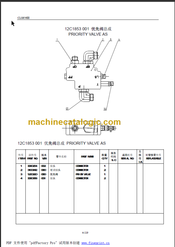 CLG856III PARTS MANUAL 2011