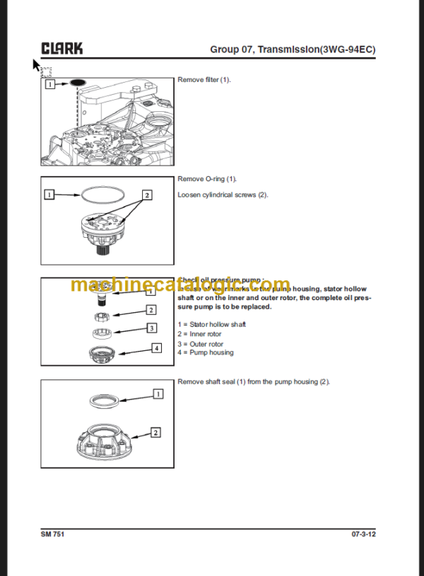 CLARK 80 D C 60 70 75L SERVICE MANUAL