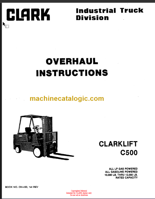 CLARK C500 OVERHAUL INSTRUCTIONS