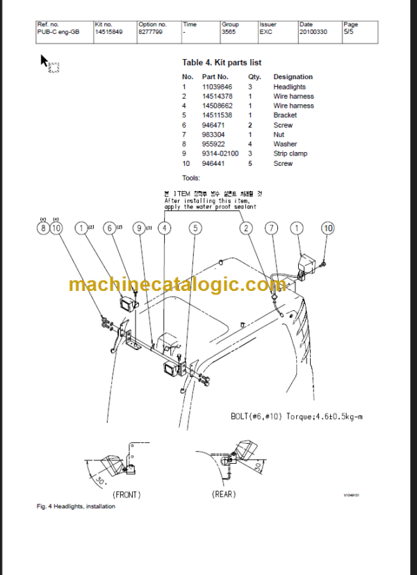 Volvo EC140B LC Excavator Operators Manual