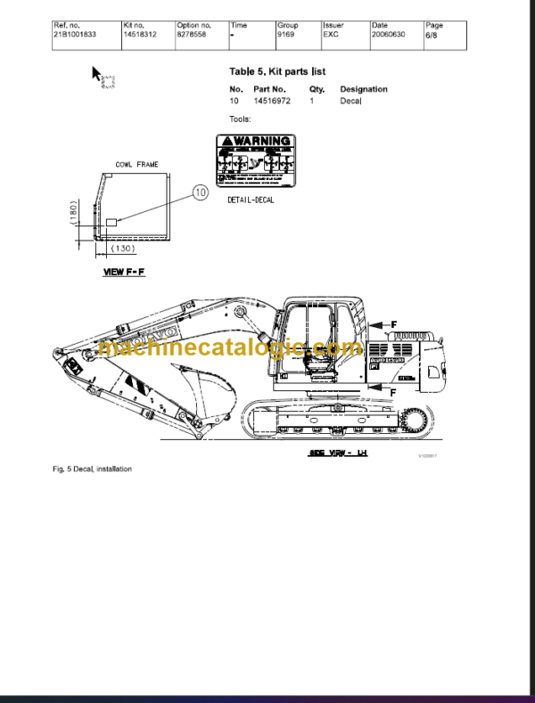 Volvo EC140B LC Excavator Operators Manual