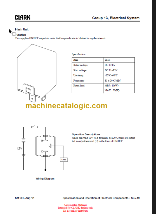 CLARK C15 33 32C 35 D L G SERVICE MANUAL