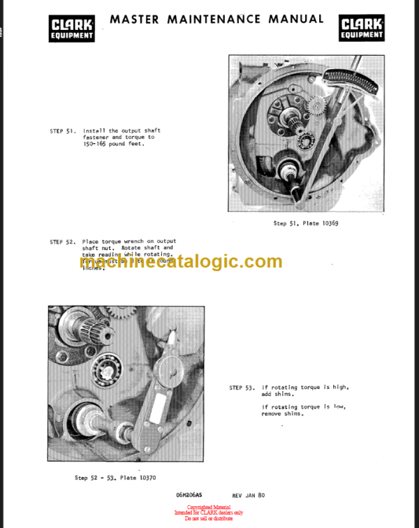 CLARK C500 OVERHAUL INSTRUCTIONS