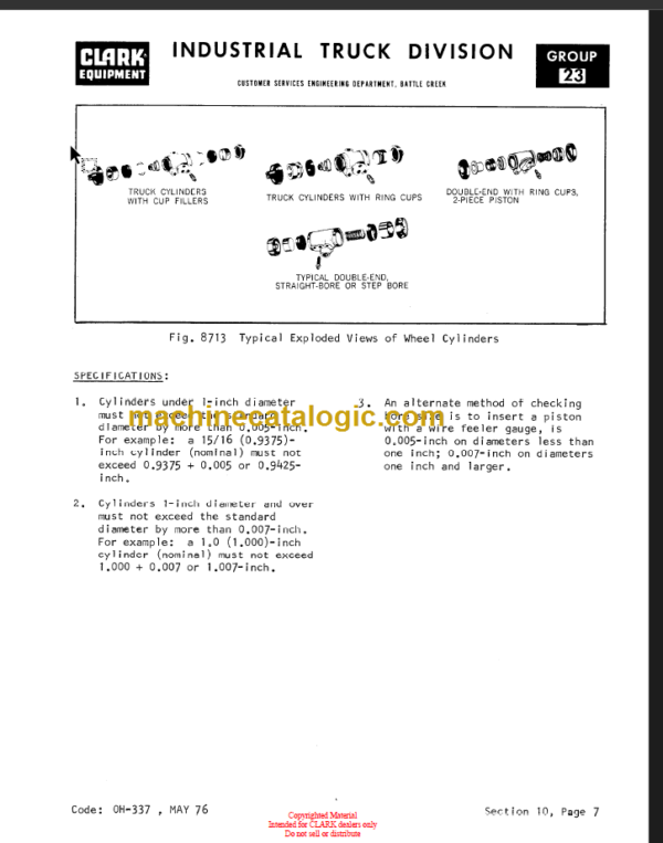 CLARK TW 20 40 OVERHAUL MANUAL