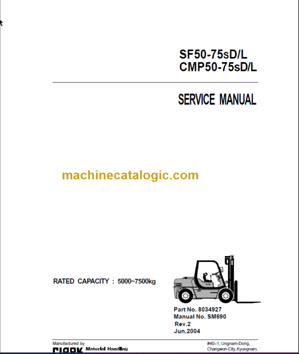 CLARK SF50 CMP50 75sD L SERVICE MANUAL